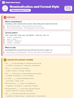 First page of Nominalisation and Formal Style