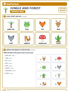 First page of First Words: Jungle and Forest, Pre-A1 worksheet