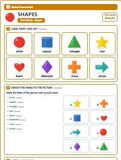 First page of First Words: Shapes, Pre-A1 worksheet