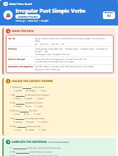 First page of Irregular Past Simple Verbs