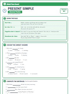 First page of Present Simple