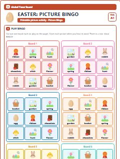 First page of Easter: Picture Bingo, A1 speaking cards