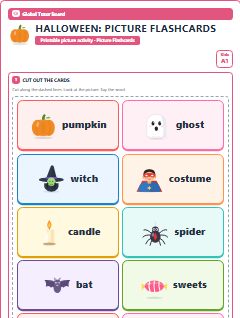First page of Halloween: Picture Flashcards, A1 speaking cards