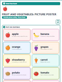 First page of Fruit and Vegetables: Picture Poster, A1 posters