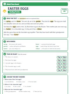 First page of Easter Eggs, A1 reading text